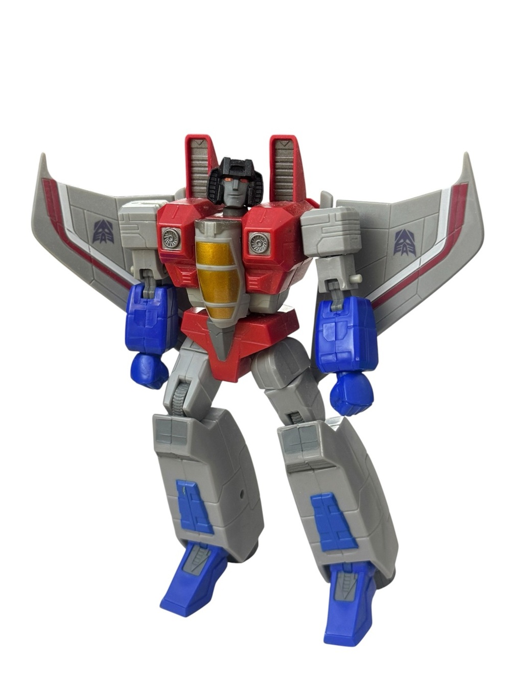Transformers Starscream-Inspired Grey & Red Action Figure Toy